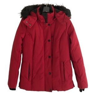Arctic Expedition Womens Parka Hybradown Faux Fur Hood Red XS